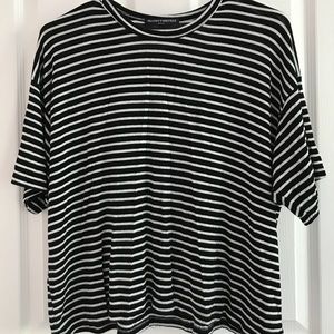 brandy melville black and white striped t-shirt